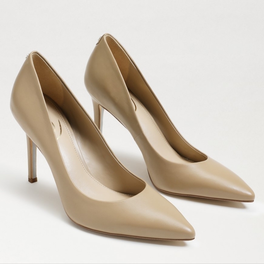 Sam Edelman Tan Heels Classic Pointed-Toe Pumps